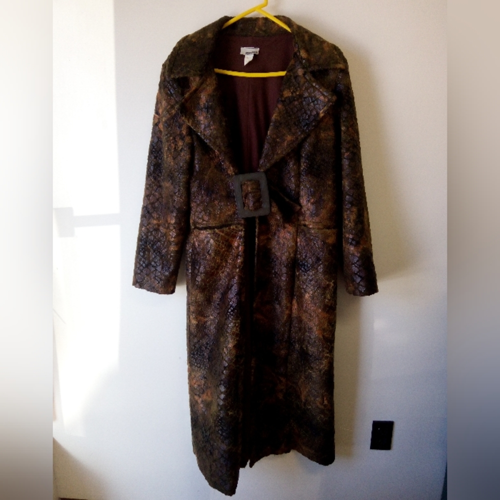 Design Today's XL Burnt Out Velvet  Trenchcoat